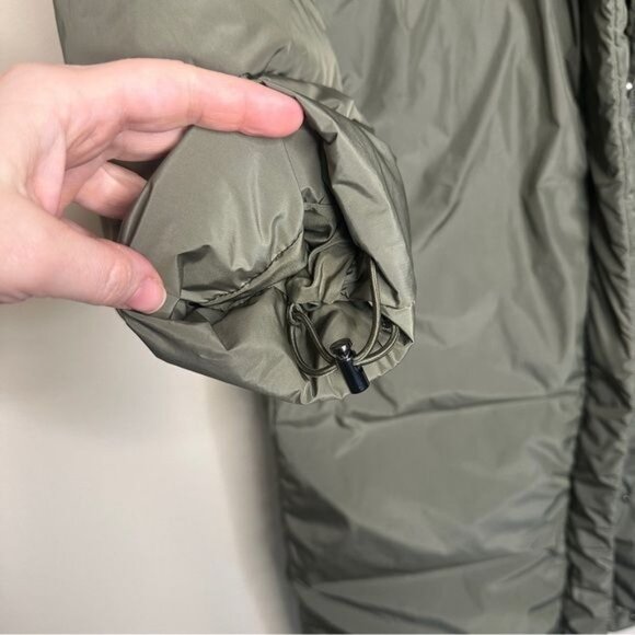 Jenni Kayne Long Down Puffer Jacket in Sage Green Size L - Picture 6 of 12